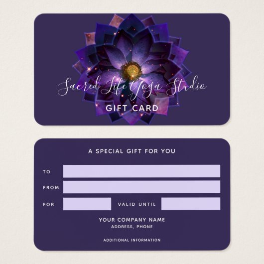 Mystical Lotus Flower Mandala | New age Cadeaukaar Visitekaartje (Voorkant /achterkant)