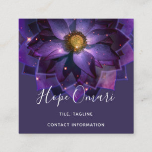 Mystical Lotus Flower Mandala   NEW AGE Vierkante Visitekaartje