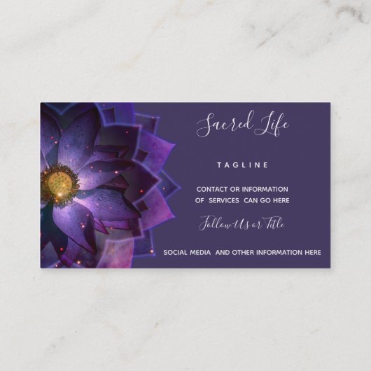 Mystical Lotus Flower Mandala | NEW AGE Visitekaartje (Achterkant)