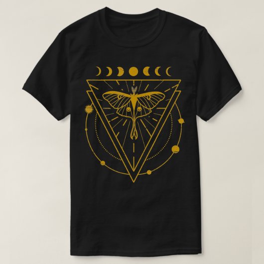 Mystical Luna Moth with Moon Phases & Celestial Ob T-shirt (Design voorkant)