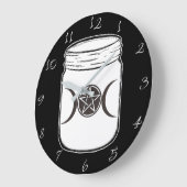 Mystical Magic Moons Triple Goddess Mason Jar Grote Klok (Hoek)