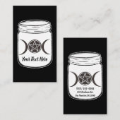 Mystical Magic Moons Triple Goddess Mason Jar Visitekaartje (Voorkant / Achterkant)