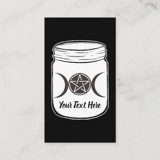 Mystical Magic Moons Triple Goddess Mason Jar Visitekaartje (Voorkant)