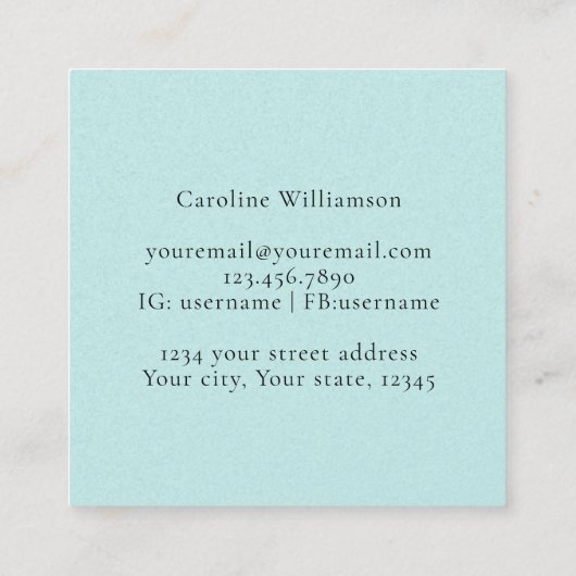 Mystical Magic Shell Yoga Teacher Vierkante Visitekaartje (Achterkant)