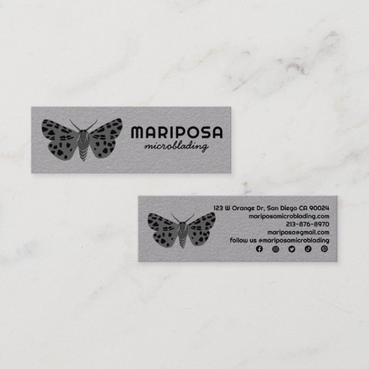 Mystical Magical MOTH Esthetician Beauty Salon Mini Visitekaartje (Voorkant / Achterkant)