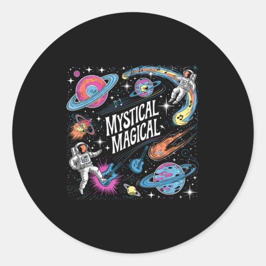 Mystical Magical Retro Aesthetic Space Gift Men Wo Ronde Sticker (Voorkant)