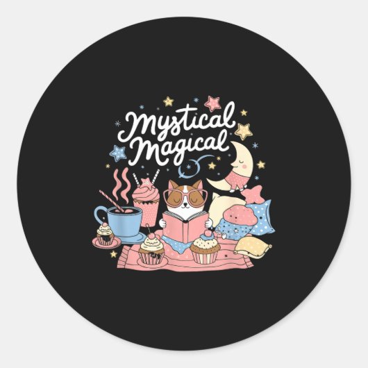 Mystical Magical Retro Aesthetic Space Gift Men Wo Ronde Sticker (Voorkant)