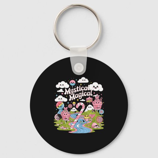 Mystical Magical Retro Aesthetic Space Gift Men Wo Sleutelhanger (Voorkant)