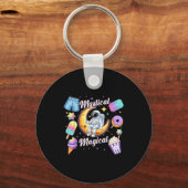 Mystical Magical Retro Aesthetic Space Men Women K Sleutelhanger (Voorkant)