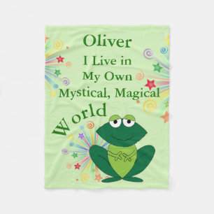 Mystical Magical World Funny Frog Fleece Deken