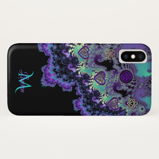 Mystical Mandelbrot Celtic Fractal iPhone X Hoesje (Achterkant (horizontaal))