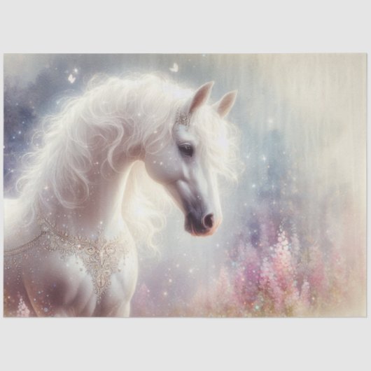 Mystical Mare Horse Sparkle Art Decoupage Tissuepapier (Voorkant)