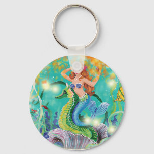 Mystical Mermaid n Seahorse Sleutelhanger
