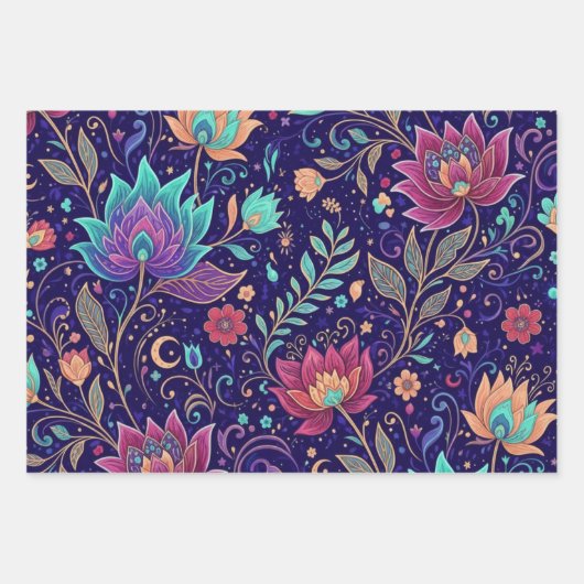 Mystical Midnight Garden Lotus and Moon Inpakpapier Vel (Voorkant 2)