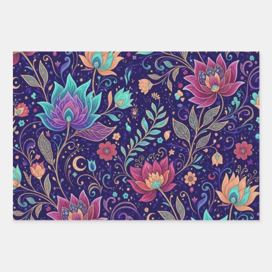 Mystical Midnight Garden Lotus and Moon Inpakpapier Vel (Voorkant)