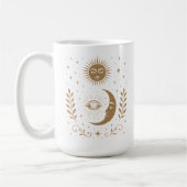 Mystical Midnight Moon & Stars Third Eye Unisex Koffiemok (Links)