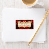 Mystical Moments Red Fractal Art Adresetiketten Etiket (Insitu)