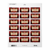 Mystical Moments Red Fractal Art Adresetiketten Etiket (Full Sheet)