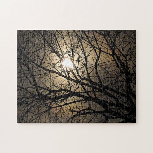 Mystical Moon and Tree Branches Puzzle Legpuzzel (Horizontaal)