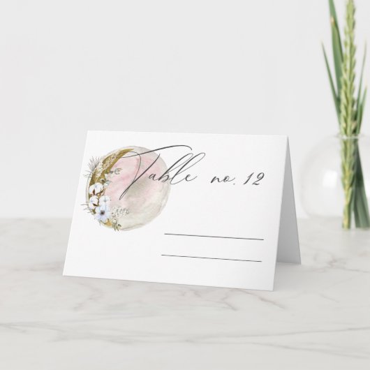 mystical moon blush roze bruiloft Place Card Kaart (Voorkant)