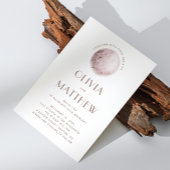 Mystical Moon | Blush Roze Celestial QR Bruiloft Kaart