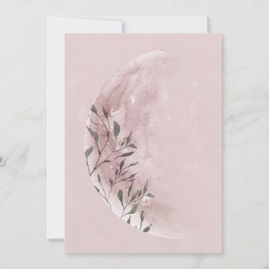 Mystical Moon Blush Virtual Baby shower Invitation (Achterkant)