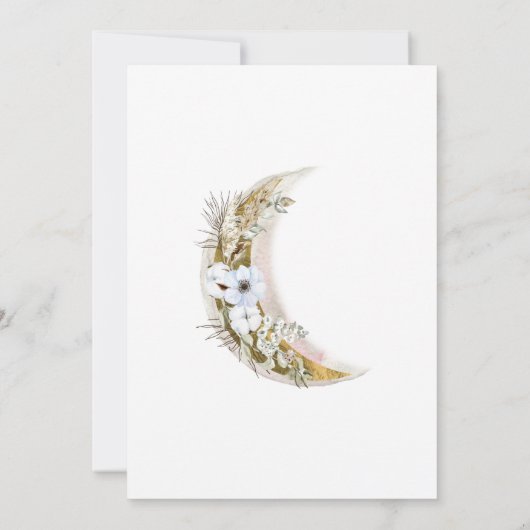 mystical moon bohemian roze Weddenschap Uitnodigin Kaart (Achterkant)