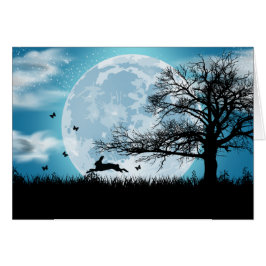 Mystical Moon met Rabbit Silhouette