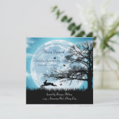 Mystical Moon met Rabbit Silhouette Invitation Kaart (Staand voorkant)