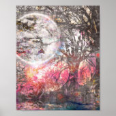 Mystical Moon Tree Fantastisch landschap Poster (Voorkant)