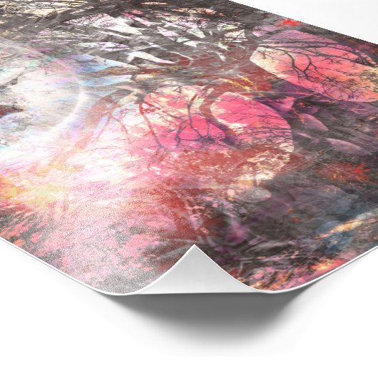 Mystical Moon Tree Foto Afdruk (Hoek)