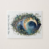 Mystical Moon & Vines Night Sky Custom Text Legpuzzel (Horizontaal)