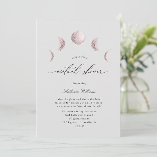 mystical moon virtual baby shower Invitation (Staand voorkant)