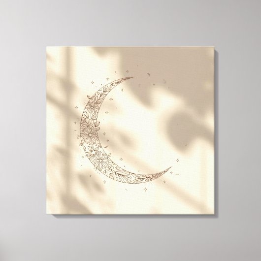 Mystical Moon Wall Art | Celestial Night Sky Canvas Afdruk (Voorkant)