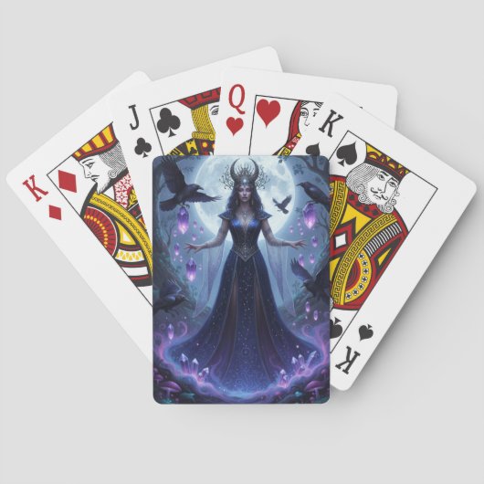 Mystical Moon Witch Aesthetic Playing Cards Pokerkaarten (Achterkant)