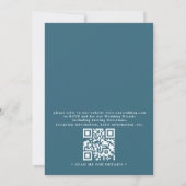 Mystical Moonlight Blue Sea Turtle QR Code Wedding Kaart (Achterkant)