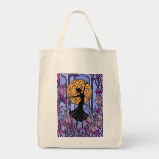 Mystical Moonlight Dancer Art Nouveau Boodschaptas Tote Bag (Voorkant)