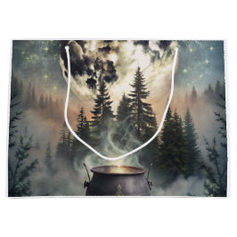 Mystical Moonlit Forest Cauldron -Witchy Magic Art Groot Cadeauzakje