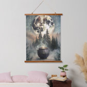Mystical Moonlit Forest Cauldron -Witchy Magic Art Hangend Wandkleed (Slaapkamer)