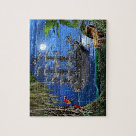 Mystical Moonlit Pirate Ship Legpuzzel (Verticaal)