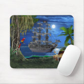 Mystical Moonlit Pirate Ship Muismat (Met muis)