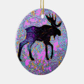 Mystical Moose Paarse kerst Keramisch Ornament (Rechts)