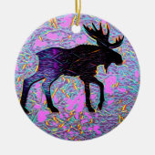 Mystical Moose Paarse kerst Keramisch Ornament (Voorkant)