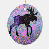 Mystical Moose Paarse kerst Keramisch Ornament (Links)