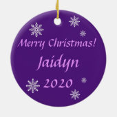 Mystical Moose Paarse kerst Keramisch Ornament (Achterkant)