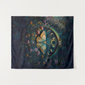 Mystical Moth and Moon Phases Portal Art LARGE Wandkleed (Voorkant (horizontaal))