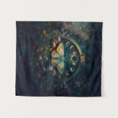 Mystical Moth and Moon Phases Portal Art Wandkleed (Voorkant (horizontaal))