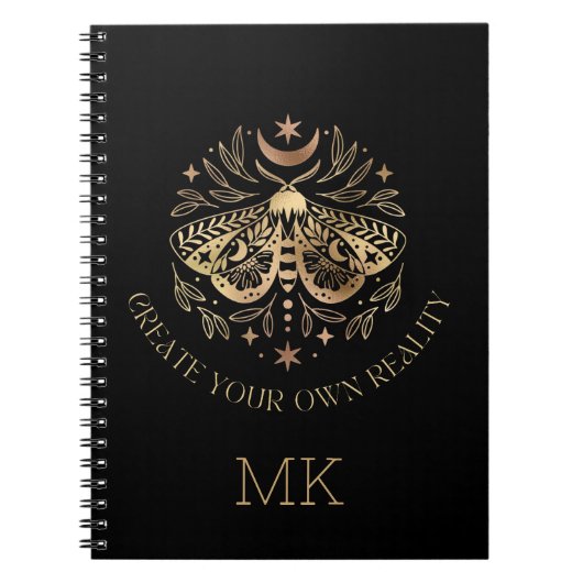 Mystical Moth Golden Butterfly Notitieboek (Voorkant)