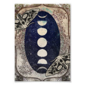 Mystical  Moth Moon Phases Art Print Foto Afdruk (Voorkant)
