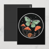 Mystical Moth with Mushrooms and Snail Briefkaart (Voorkant / Achterkant)